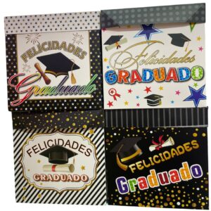 Cajas 22x22cm Graduación Negro x4 unid