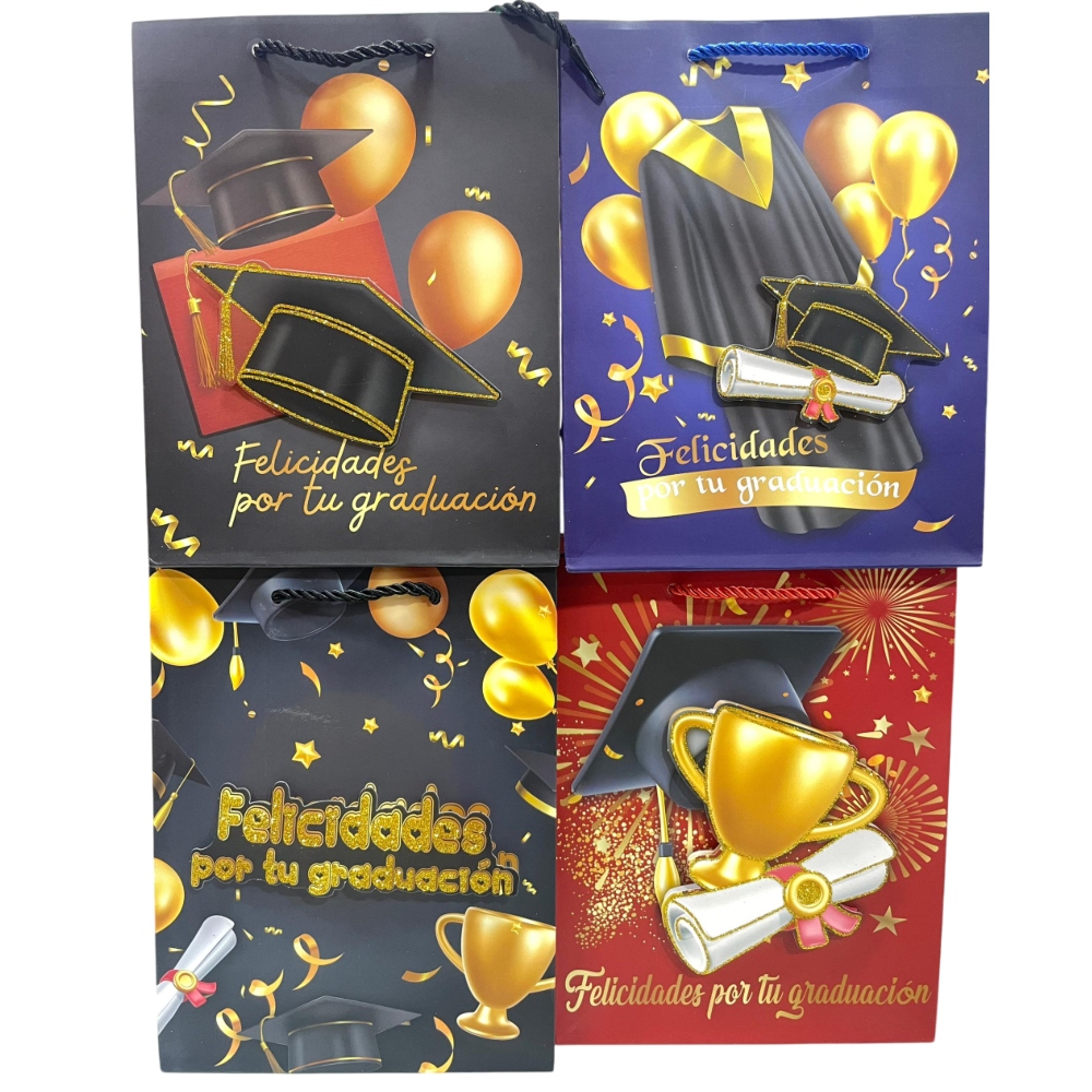 Bolsas Delux 24x18 Graduación Globo x12 unid