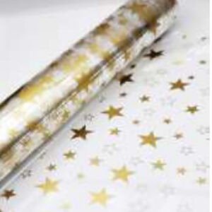 Celofan Estrellas Doradas x30 metros