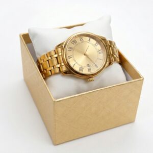 Estuche 9X9cm Reloj Dor/Plat x12 unid. #DOR9X9