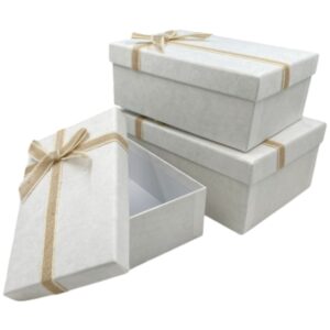 Cajas Duras Rectang. Blanco Pack 3 unid.