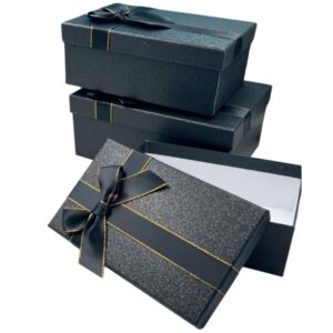 Cajas Duras Rectang. Escar. Negro Pack 3 unid.