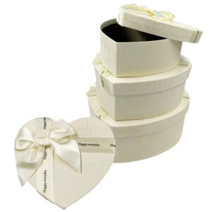 Cajas Duras Corazón Blanco Pack 3 unid.