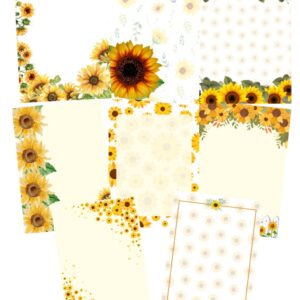 Tarjetas Afiche Flores Amarillas sin Msje x8 unid.