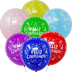 Globos Latex R12 Feliz Cumpleaños x12 unid