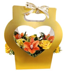 Porta Rosas Corazon de Cartón