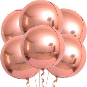 Globos 4D Esferas 20' RosaGold x6 Unid