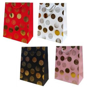 Bolsas Lujo 32×26 Lunares Dorados x12 unid