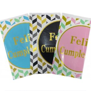 Mantel Metalico Cumple Dorado x6 unid. #0186-7