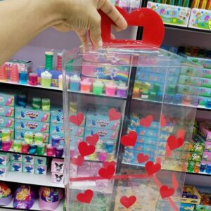 Cajas de Acetato Estamp. Corazones 30x23