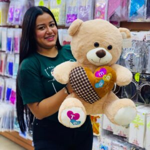 Peluche Oso Corazon Marrón 60cm #RG-0050
