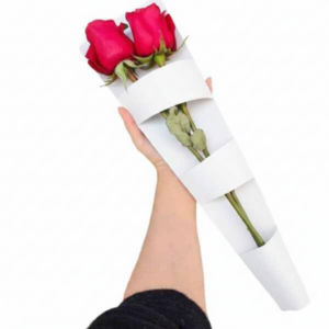 Cono Porta Rosas de cartón Blancox 6 unid.