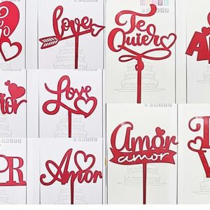 Topper Acrilico Amor Rojo x10 unid.