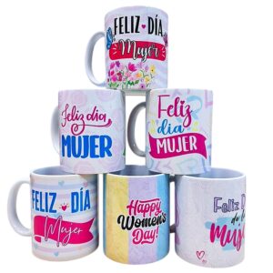 Tazas Dia de la Mujer x3 unid