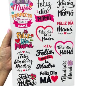 Stickers Vinil Feliz Día Mamá x24 piezas