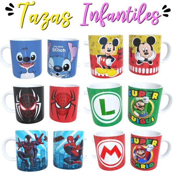 Tazas de personajes infantiles x12 unid