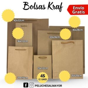 Bolsas Kraft 15x12cm x12 unid