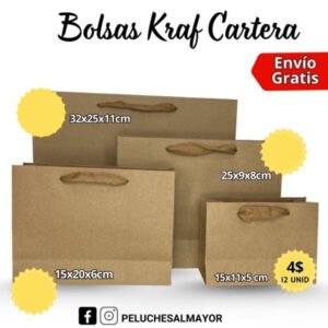 Bolsas Kraft Cartera 15x11x5cm x12 unid