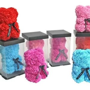Oso de foami en caja de acetato 30 cm