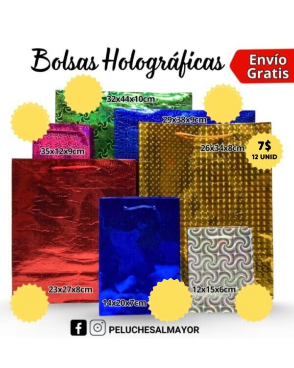 Bolsas Holog. 26x34x8cm x12u. #BH26R