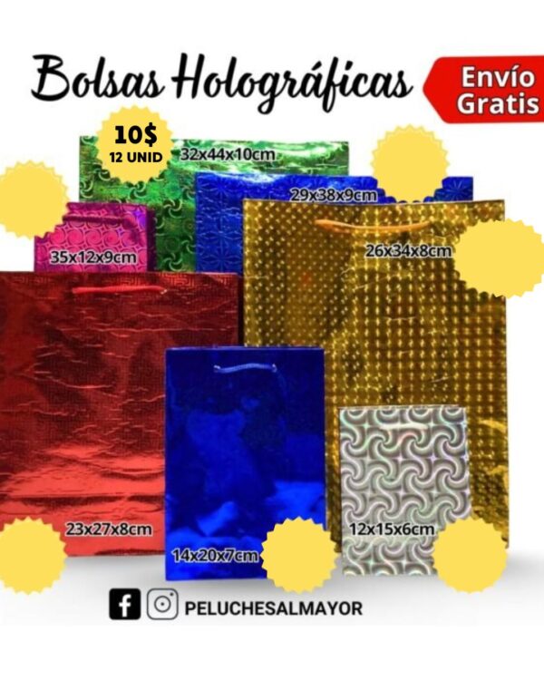 Bolsas Holograma (27x23) x12u #BH23R - Image 9
