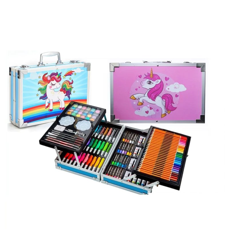 Set De Arte Para Niños Marcadores Crayolas Acuarelas Colores 145 Piezas