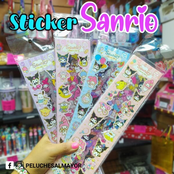 Stickers Sanrio 3D largos x20 hojas