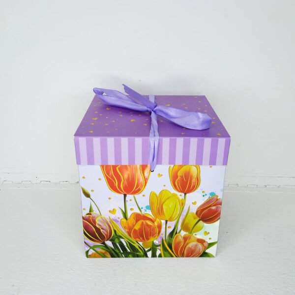 Cajas Cubo Estampado de Flores 15x15cm