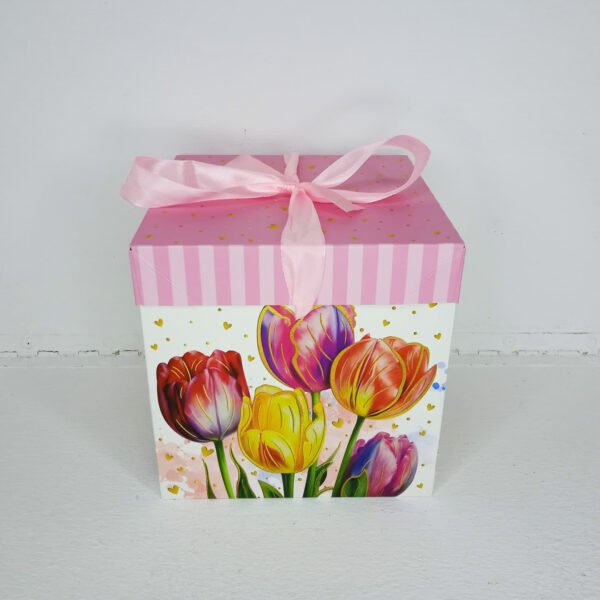 Cajas Cubo Estampado de Flores 15x15cm