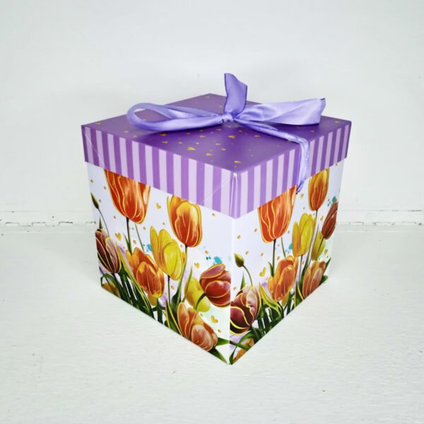 Cajas Cubo Estampado de Flores 15x15cm