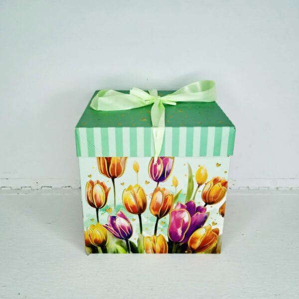 Cajas Cubo Estampado de Flores 15x15cm