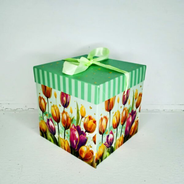 Cajas Cubo Estampado de Flores 15x15cm