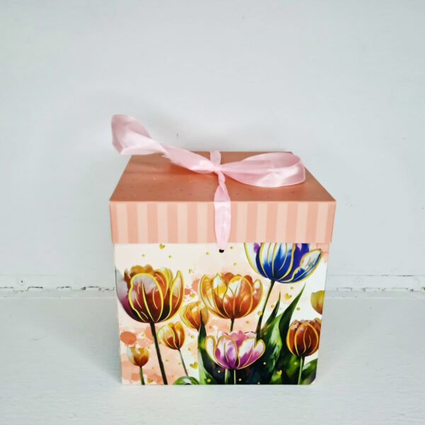 Cajas Cubo Estampado de Flores 15x15cm