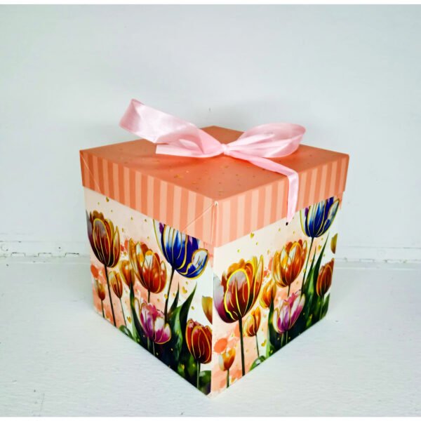 Cajas Cubo Estampado de Flores 15x15cm