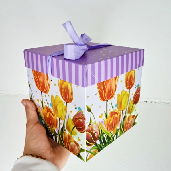 Cajas Cubo Estampado de Flores 15x15cm