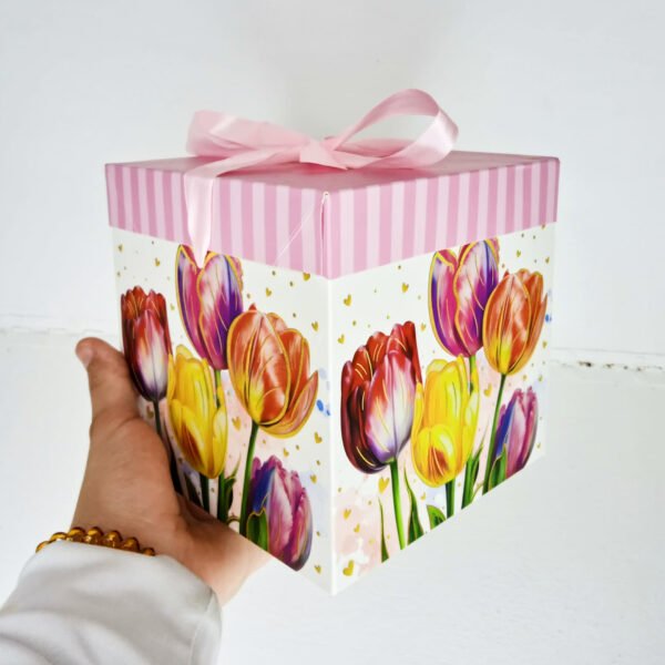 Cajas Cubo Estampado de Flores 15x15cm