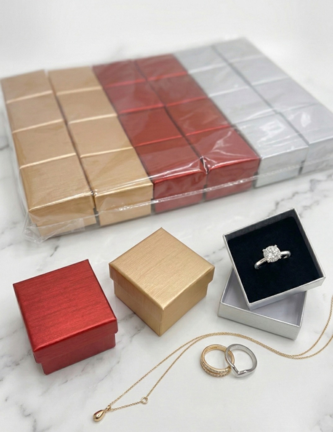 Estuches de Anillo 5×5 Unicolor. x12unid - Image 2