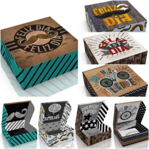 Cajas 24x24cm Feliz Dia Varon x8 unid