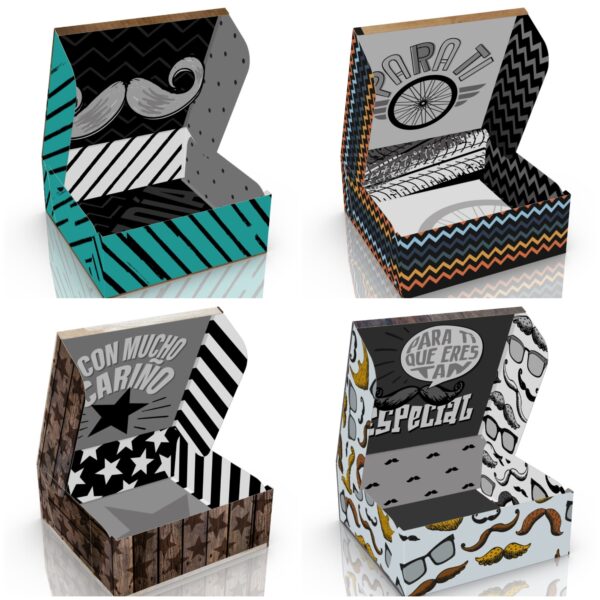 Cajas 13x13cm Feliz Dia Varon x12 unid - Image 3