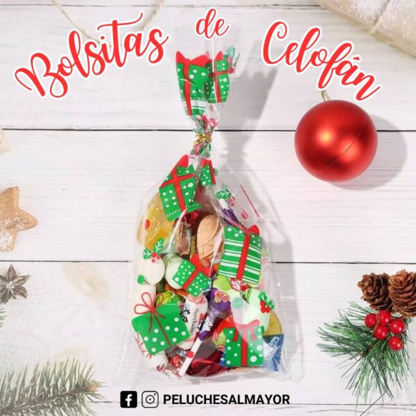 Bolsitas de Celofan Navidad x50 unid #BH01-12