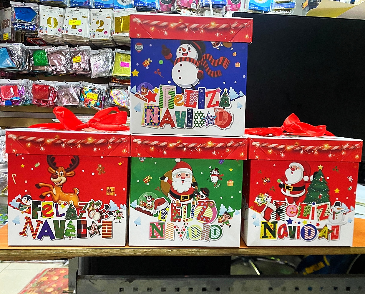 Cajas Cubo 30x30 Navidad Color x3 unid. - Image 3