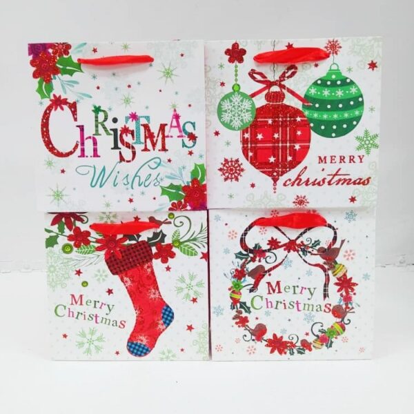 Bolsas Navidad Delux 15x12 Blanco x12 unid