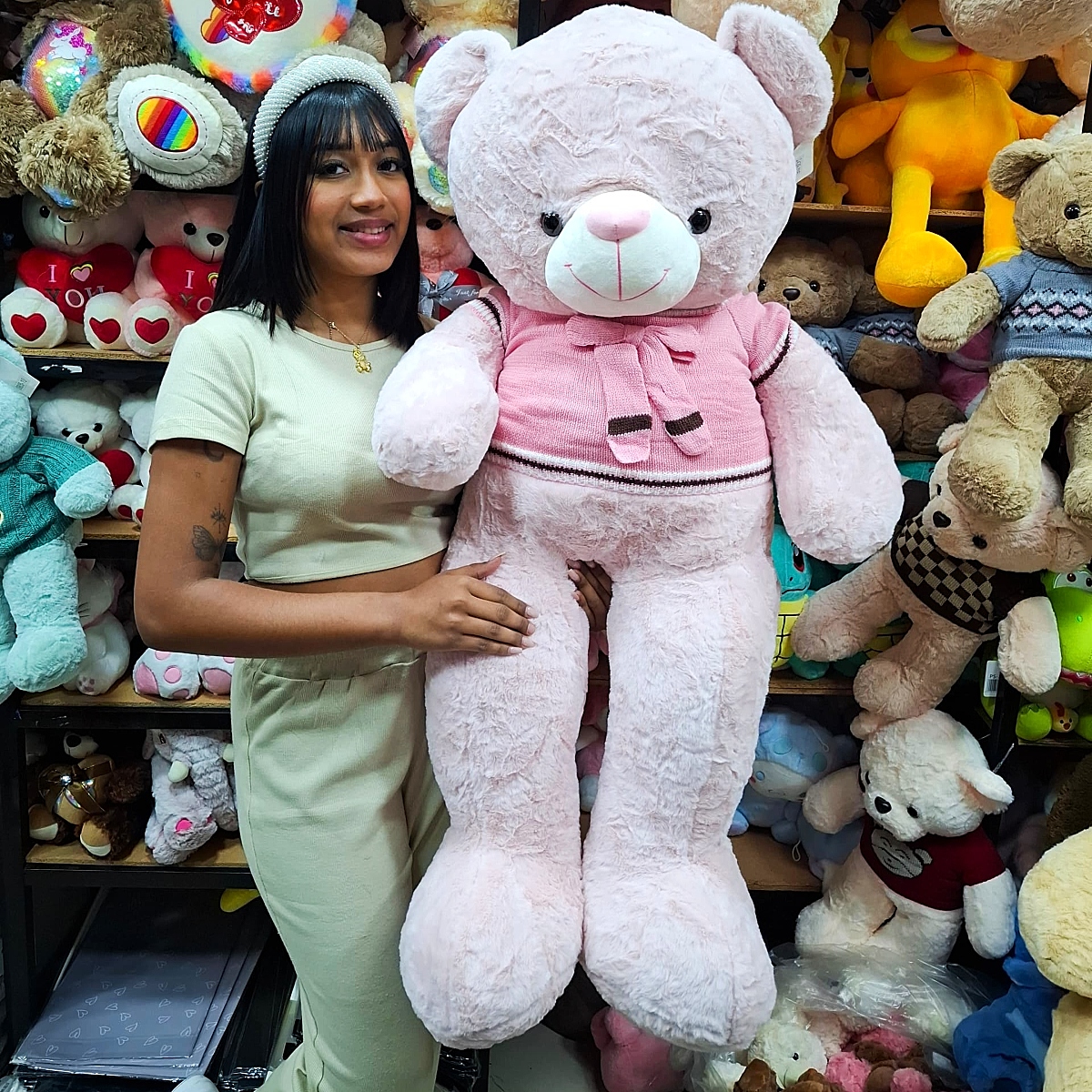 Peluche Oso Camisa Rosa 120cm #2439-115 - Image 4