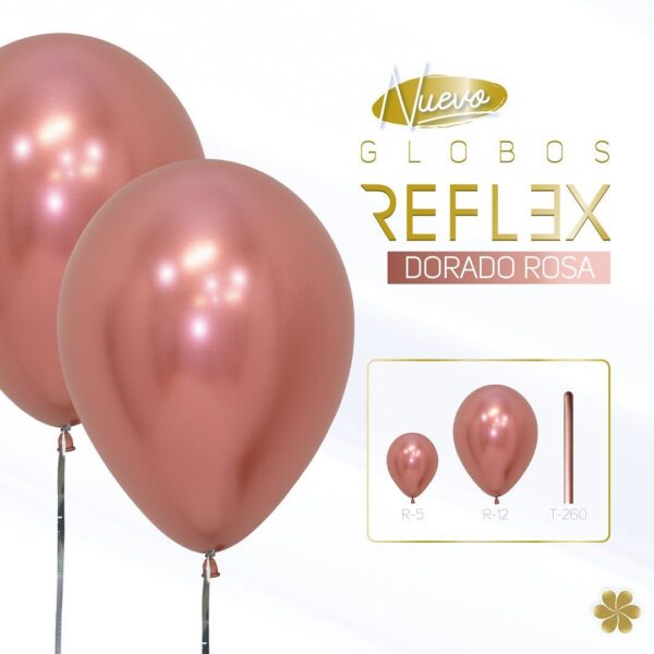 Globos Sempertex R5 Reflex Rosa Gold x50 unid. - Image 2