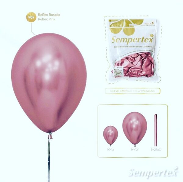 Globos Sempertex R12 Reflex Rosado x10 unid. - Image 5