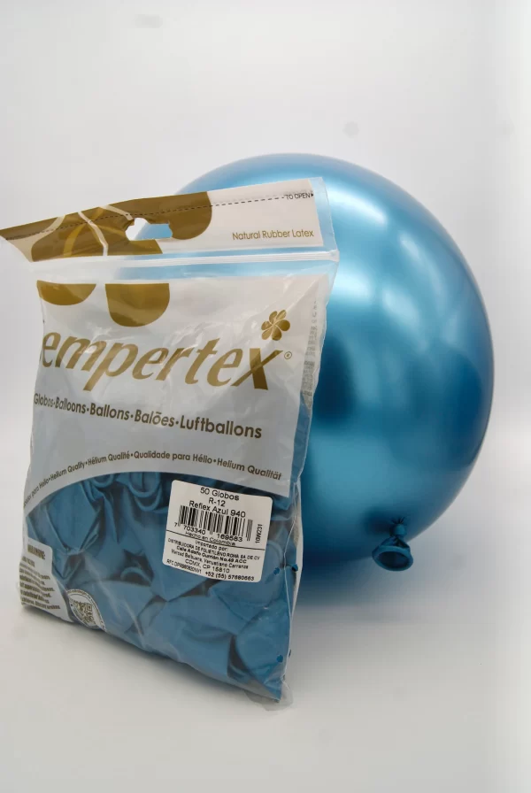 Globos Sempertex R12 Reflex Azul x10 unid. - Image 3