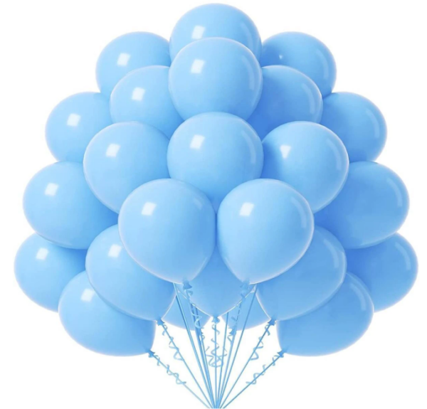 Globos Latex Sonrisa R11 Celeste Mate x50 unid