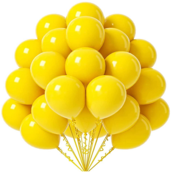 Globos Latex Sonrisa R11 Amarillo Mate x50 unid