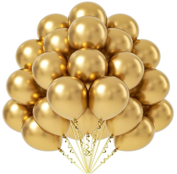 Globos Latex Sonrisa R11 Dorado Mate x50 unid