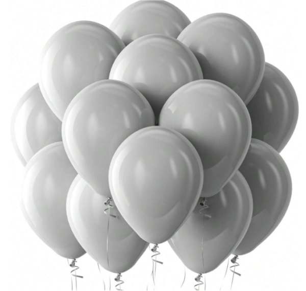 Globos Latex Sonrisa R11 Gris Mate x50 unid